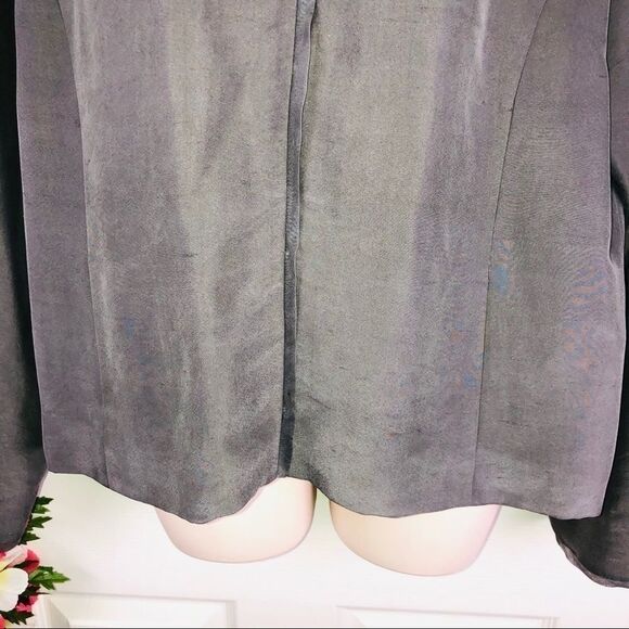 Eileen Fisher silk mandarin collar jacket large p - Picture 3 of 6